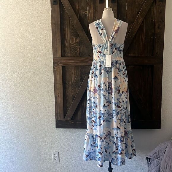 GRACE KARIN Criss Cross Halterneck Sleeveless Summer Floral Flowy A Line Dress - Picture 7 of 13